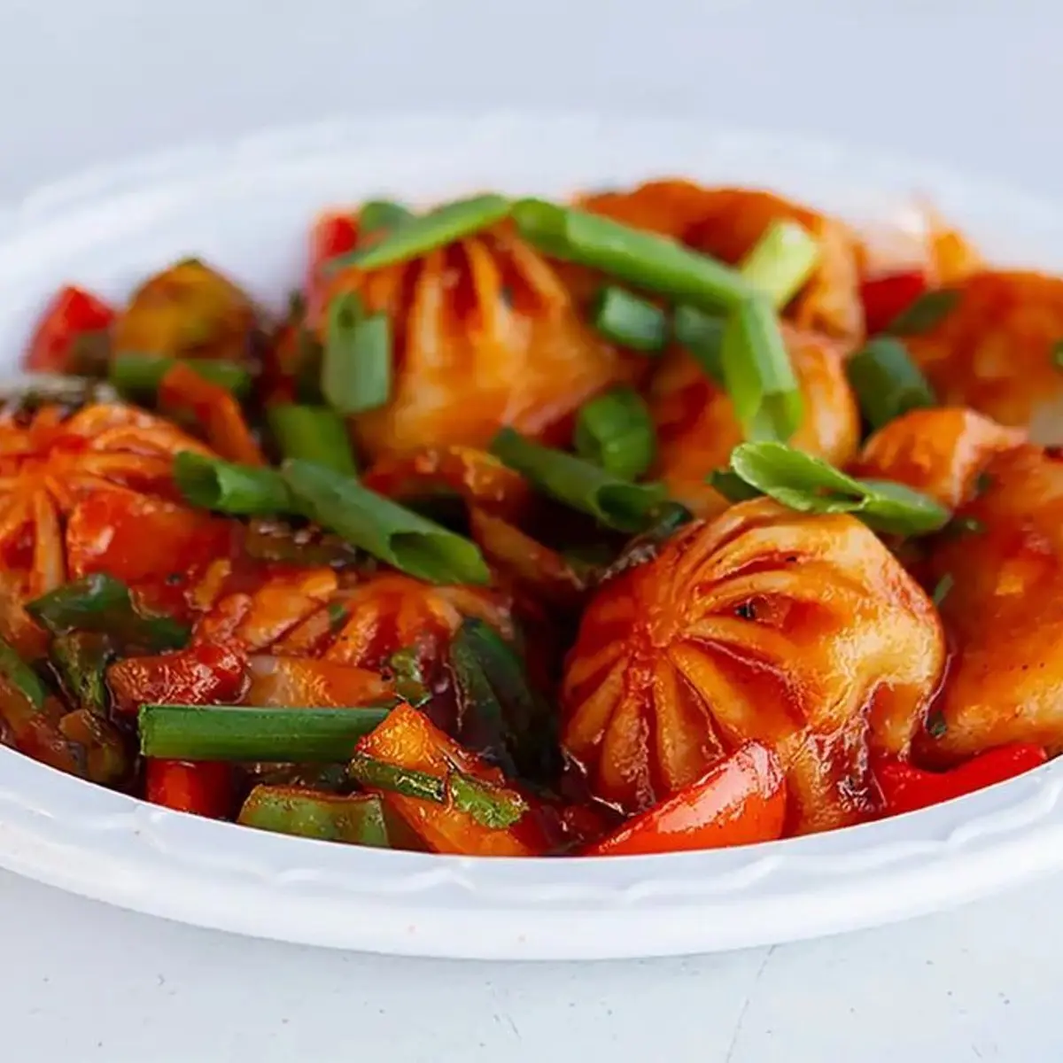Chicken Chilly MoMo from Himalayan Spice Austin TX – spicy dumpling fusion dish powered by Skiplyn