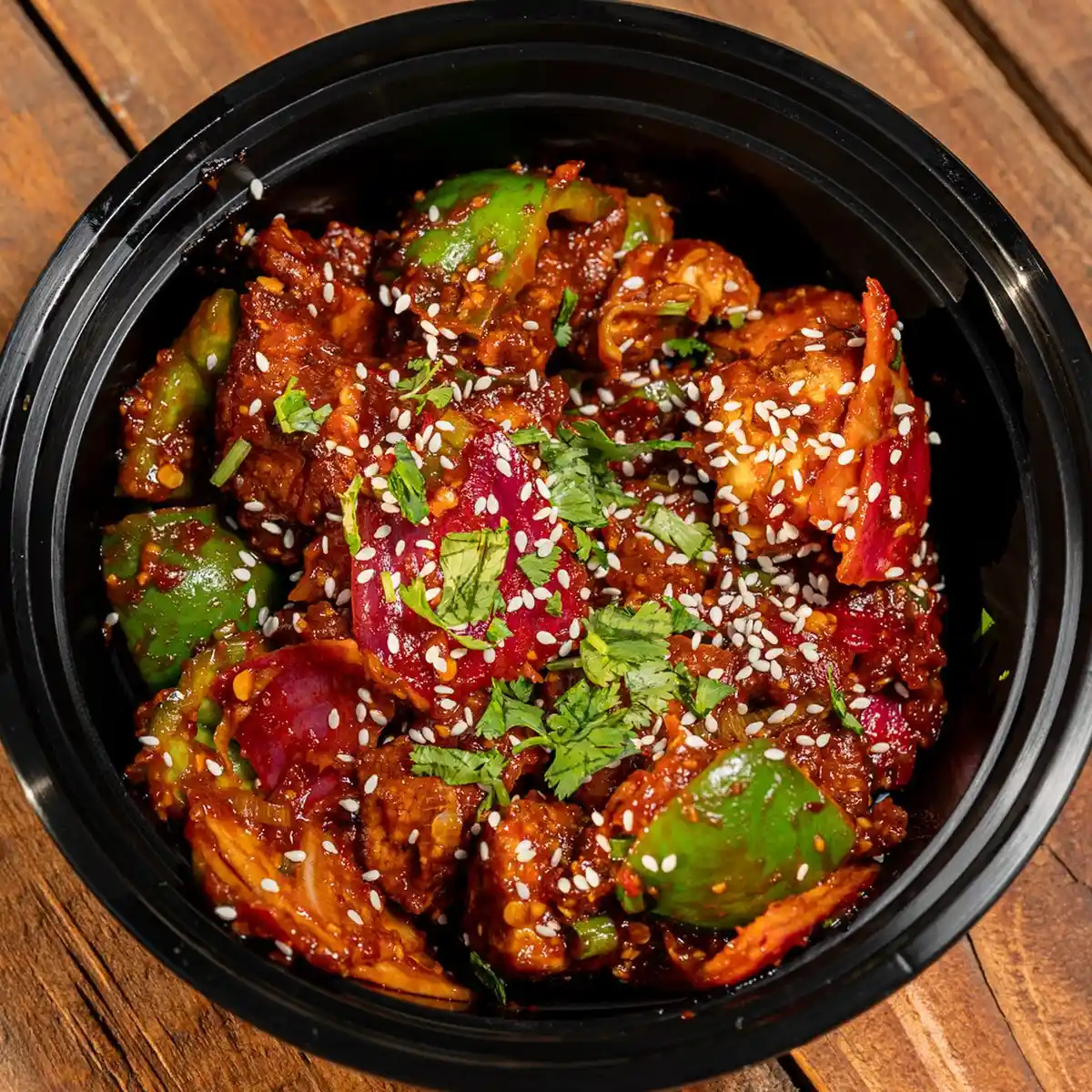 Chicken Chilly from Himalayan Spice Austin TX – spicy Nepali Indo-Chinese dish powered by Skiplyn