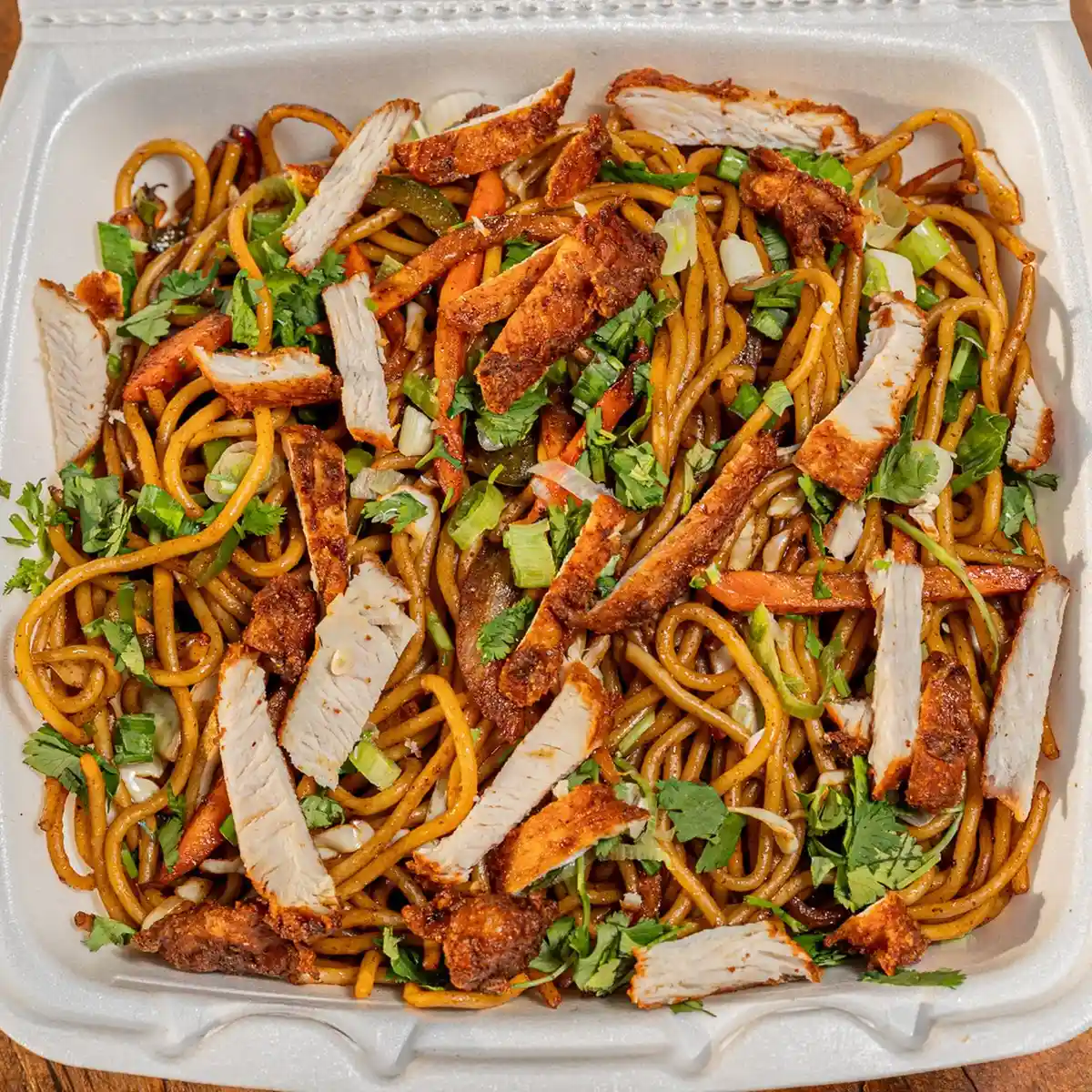 Chicken Chowmein noodles at Himalayan Spice Austin TX – authentic Nepalese stir-fried noodles powered by Skiplyn